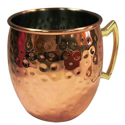 Jogo de 2 Canecas Marteladas em Inox 550 ml Cor Cobre