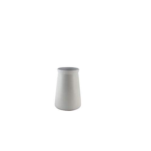 Vaso pequeno de ceramica, redondo, branca, *Chiffon*.