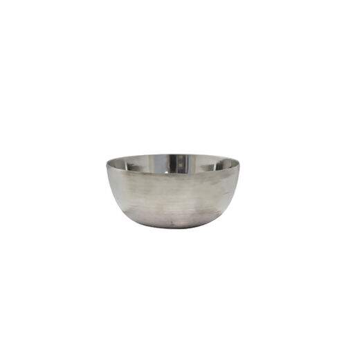 Bowl de aluminio, de formato redondo na cor prateada