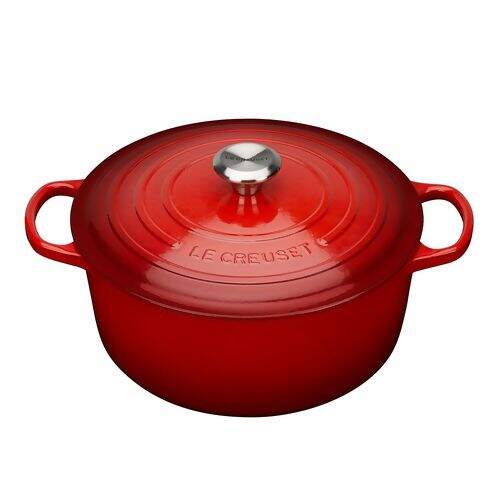 PANELA REDONDA COM PEGADOR 28 CM VERMELHO SIGNATURE LE CREUSET