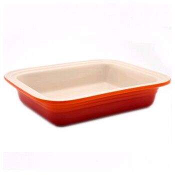 Travessa de Cerâmica Retangular Funda . . Laranja 34 cm - Le Creuset