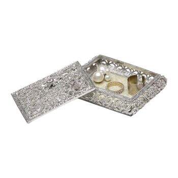 Porta Joia Retangular em Zamac 11x8x4,5 cm Prestige