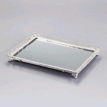 Bandeja de Zamac com Fundo EspelhadoTrue  26X21X3,5 Cm Prestige