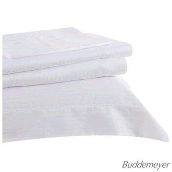 Jogo de Cama  Super King  Branca Damask Stripes