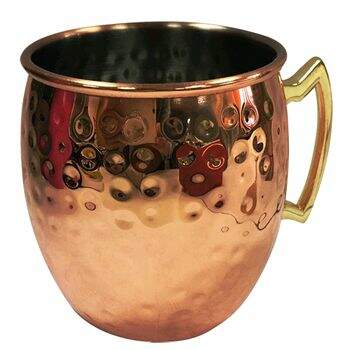 Jogo de 2 Canecas Marteladas em Inox 550 ml Cor Cobre