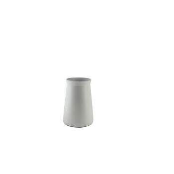 Vaso pequeno de ceramica, redondo, branca, *Chiffon*.