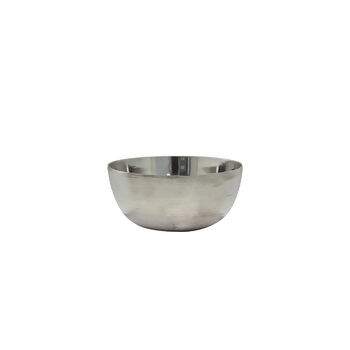 Bowl de aluminio, de formato redondo na cor prateada