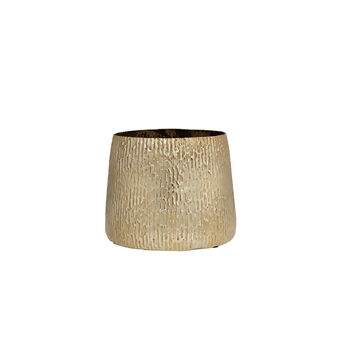 Vaso de aluminio, na cor dourada