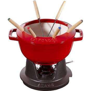 Conjunto para Fondue Staub Specialties 20cm Cereja de Ferro Fundido