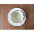 Jogo de Xícaras de Chá com Pires em Porcelana 6 Peças Contemporany Filete Ouro - Noritake