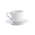 Jogo de 6 Xícaras de Café com Pires de Porcelana Rojemac Branco 100ml