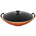 Wok Com Tampa de Vidro Laranja 36cm – Le Creuset