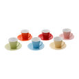 JG 6 XÍCARAS PORCELANA P/CAFÉ C/PIRES COLORIDAS MODERN 90ml