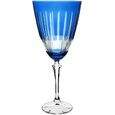 Taça para água Elizabeth lapidada em cristal ecologico 350ml A23cm cor azul - Bohemia- Full Fit