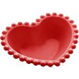 Conjunto 4 Bowls de Porcelana Coração Beads Vermelho 13cm x 11cm x 4cm - Wolff