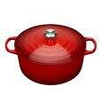 PANELA REDONDA COM PEGADOR 28 CM VERMELHO SIGNATURE LE CREUSET