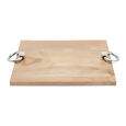 BANDEJA DE MADEIRA DE ACO INOX C/ALCA Woodart 40x30x6,5cm 27512