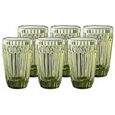 Jogo de 6 copos em vidro 355ml A13cm cor verde Bretagne