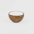 Bowl de porcelana 16,3 cm com Suporte em rattan MAYA – 18 x 10,5 cm Natural Home
