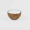 Bowl de porcelana 16,3 cm com Suporte em rattan MAYA – 18 x 10,5 cm Natural Home