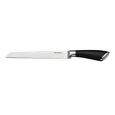 Faca Para Pao Hanzzo Em Aco Inox 2,5Mm Com Cabo Preto A33Cm 25581 Preta 25581