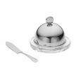 Mantegueira C/Espatula C/Tampa De Prata Ravena 600 Vidro 9 H7 Cm 001518 . 600